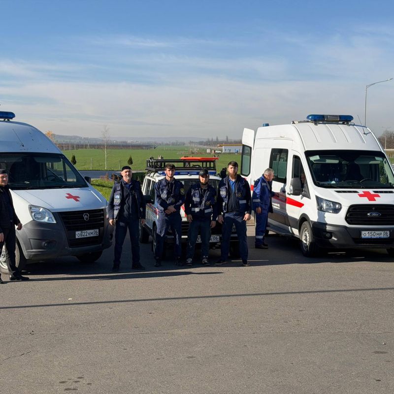 Спасатели поисково-спасательного отряда “Эрши” приняли участие в командно-штабных учениях “Ликвидация последствий дорожно-транспортного происшествия” в г. Сунжа, (район “Сад-гигант”)