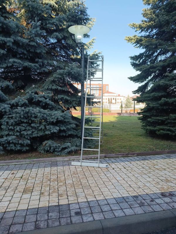 «Электросеть Магас» проводит работы по замене ламп в правительственном комплексе