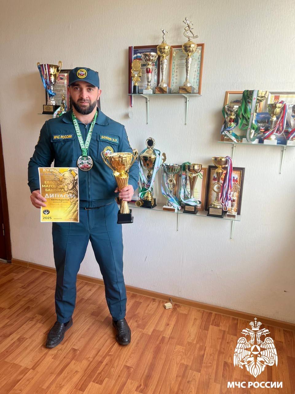 Хусейн Боков, пожарный 3-й пожарно-спасательной части, показал отличный результат на соревнованиях «Кубок Кавказа» в Назрани