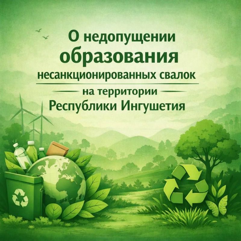 Минприроды Ингушетии предупреждает: создание и эксплуатация несанкционированных свалок является серьезным нарушением