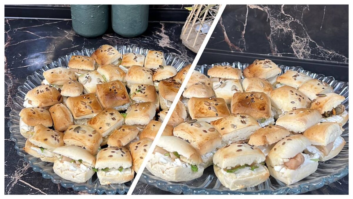 Закуска из дрожжевого теста с морепродуктами