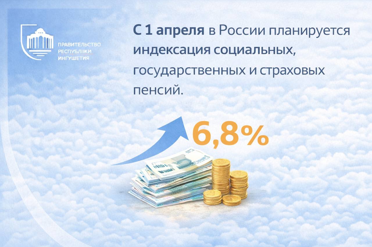 С 1 апреля в России планируется индексация социальных, государственных и страховых пенсий